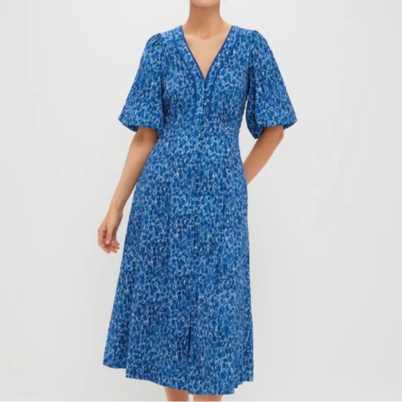 NWT Tuckernuck Blue Patterned Midi Dress Size S (US 4) - Picture 7 of 9